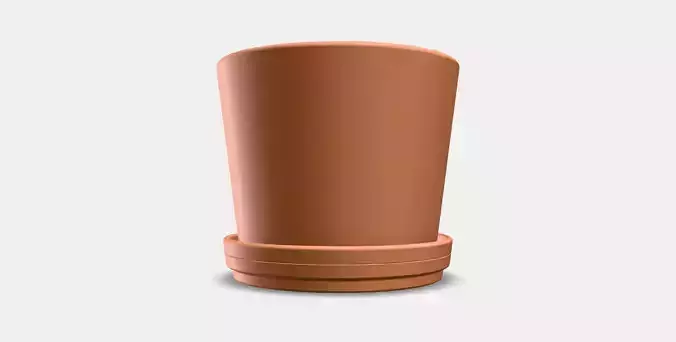 BRUNBAR flower pot with saucer Low-poly 3D model