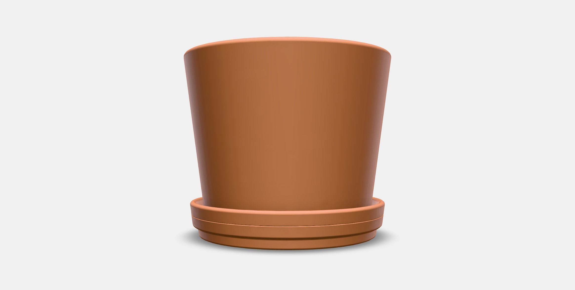 BRUNBAR flower pot with saucer Low-poly 3D model_10