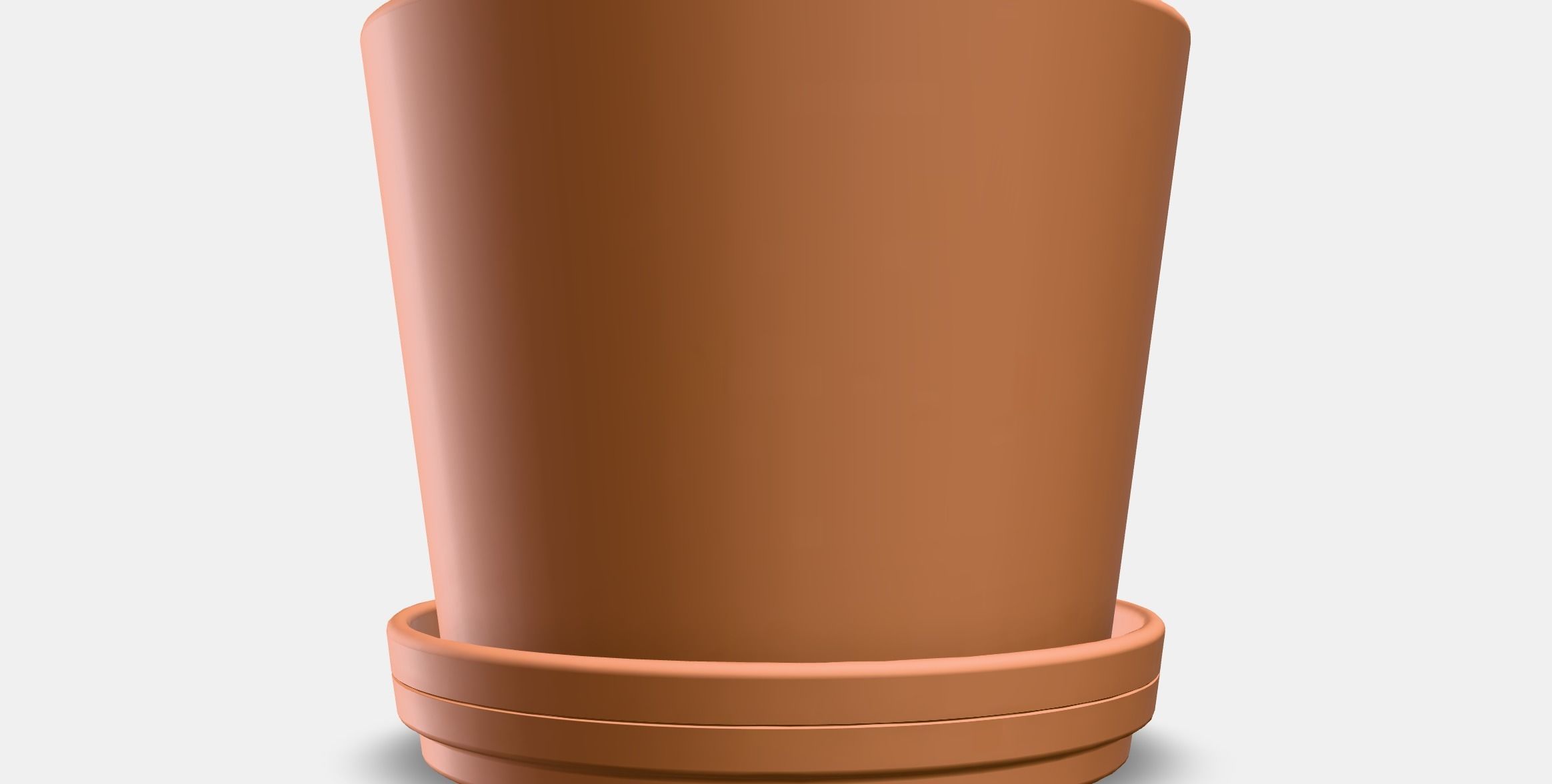 BRUNBAR flower pot with saucer Low-poly 3D model_9