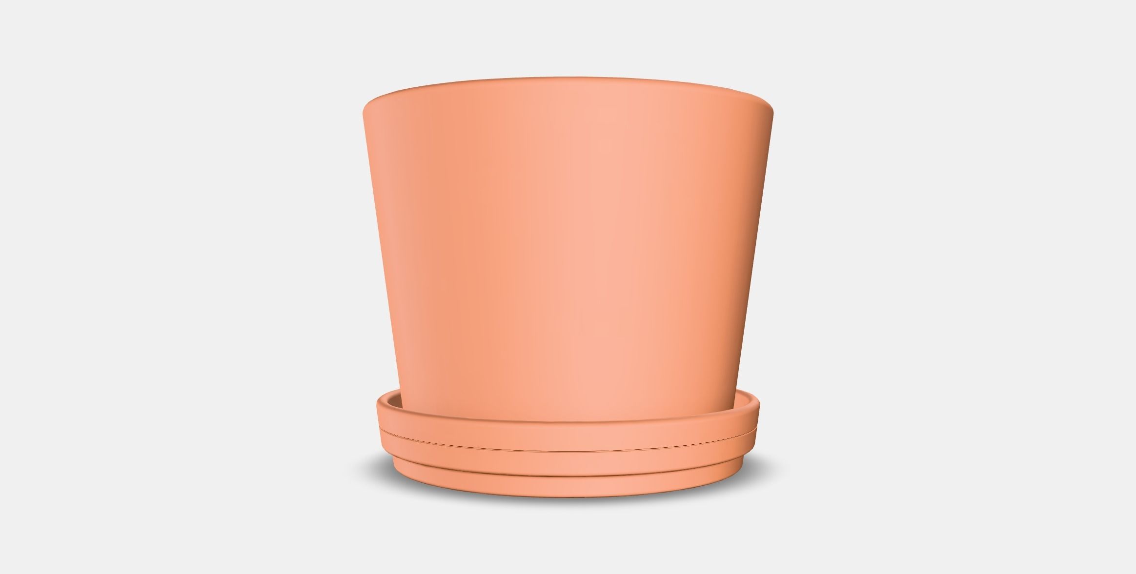 BRUNBAR flower pot with saucer Low-poly 3D model_5
