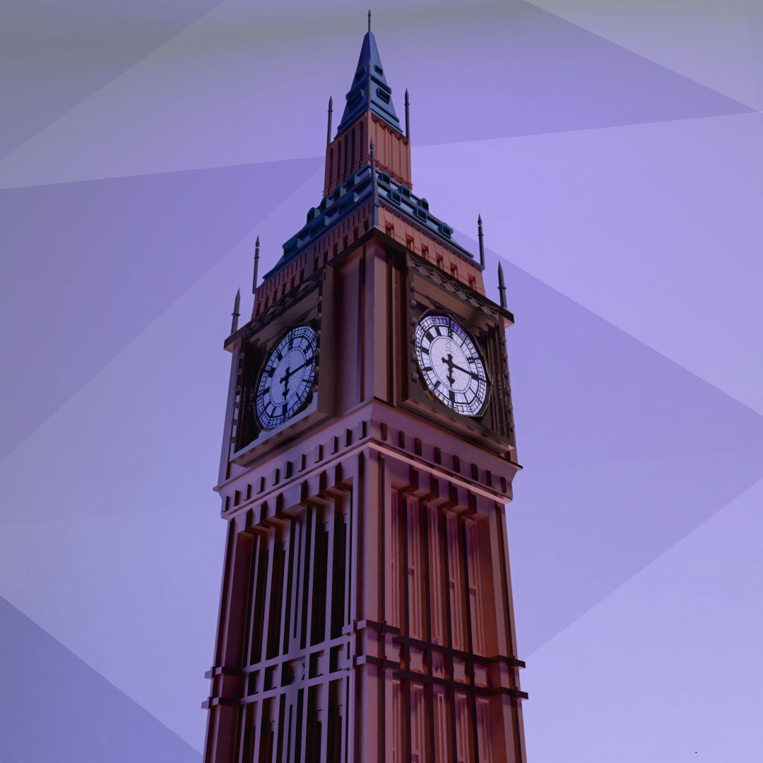 Big Ben London Low-poly 3D model_2
