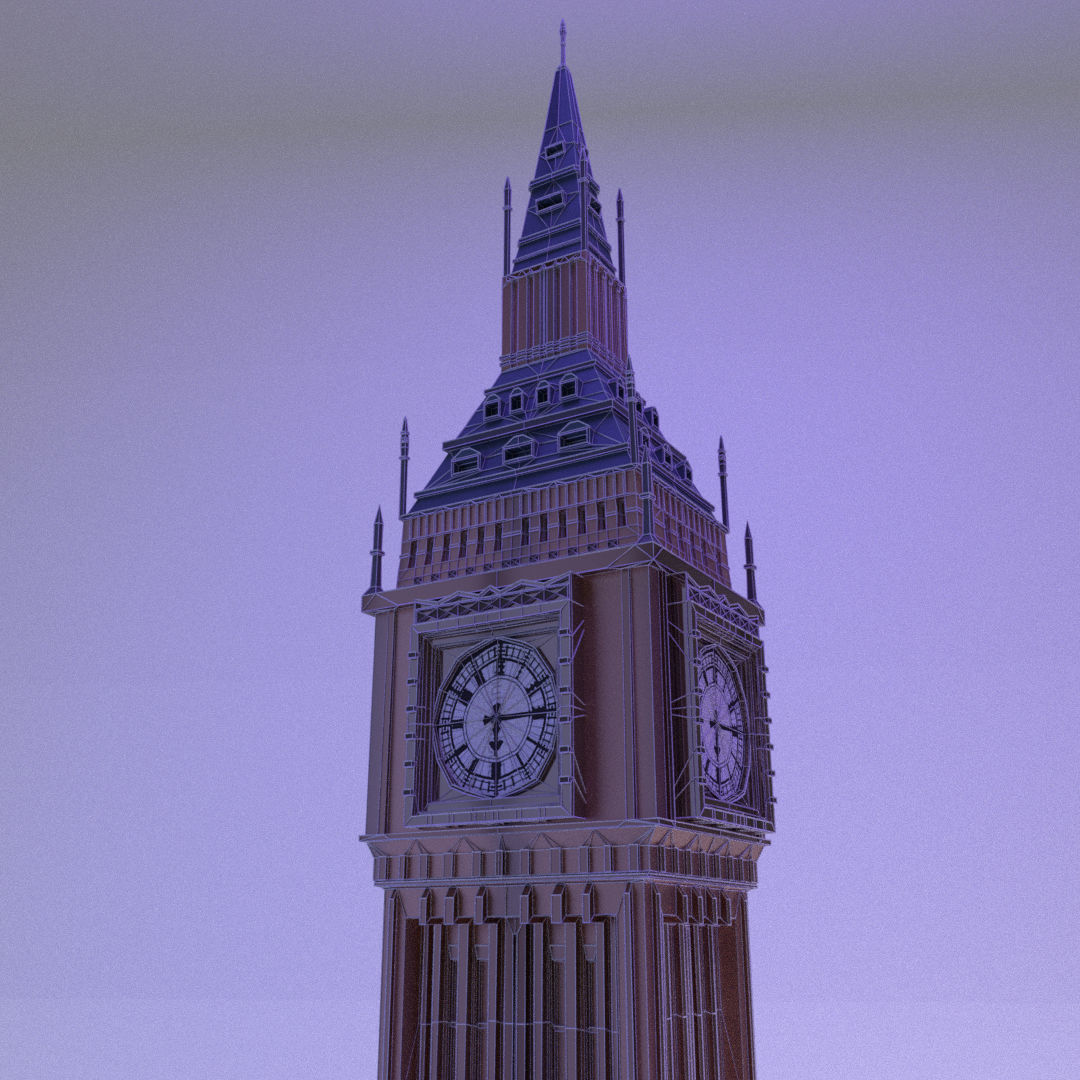 Big Ben London Low-poly 3D model_6