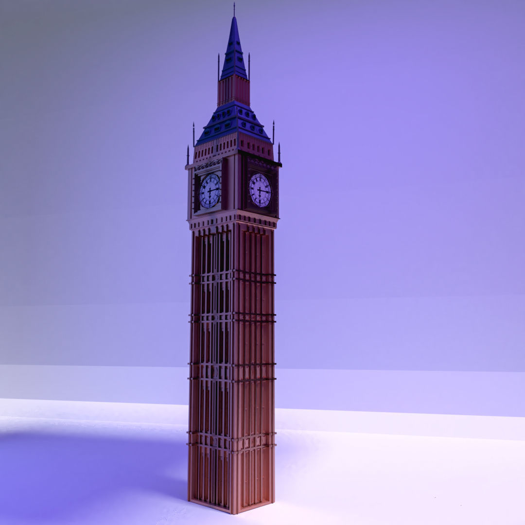 Big Ben London Low-poly 3D model_5