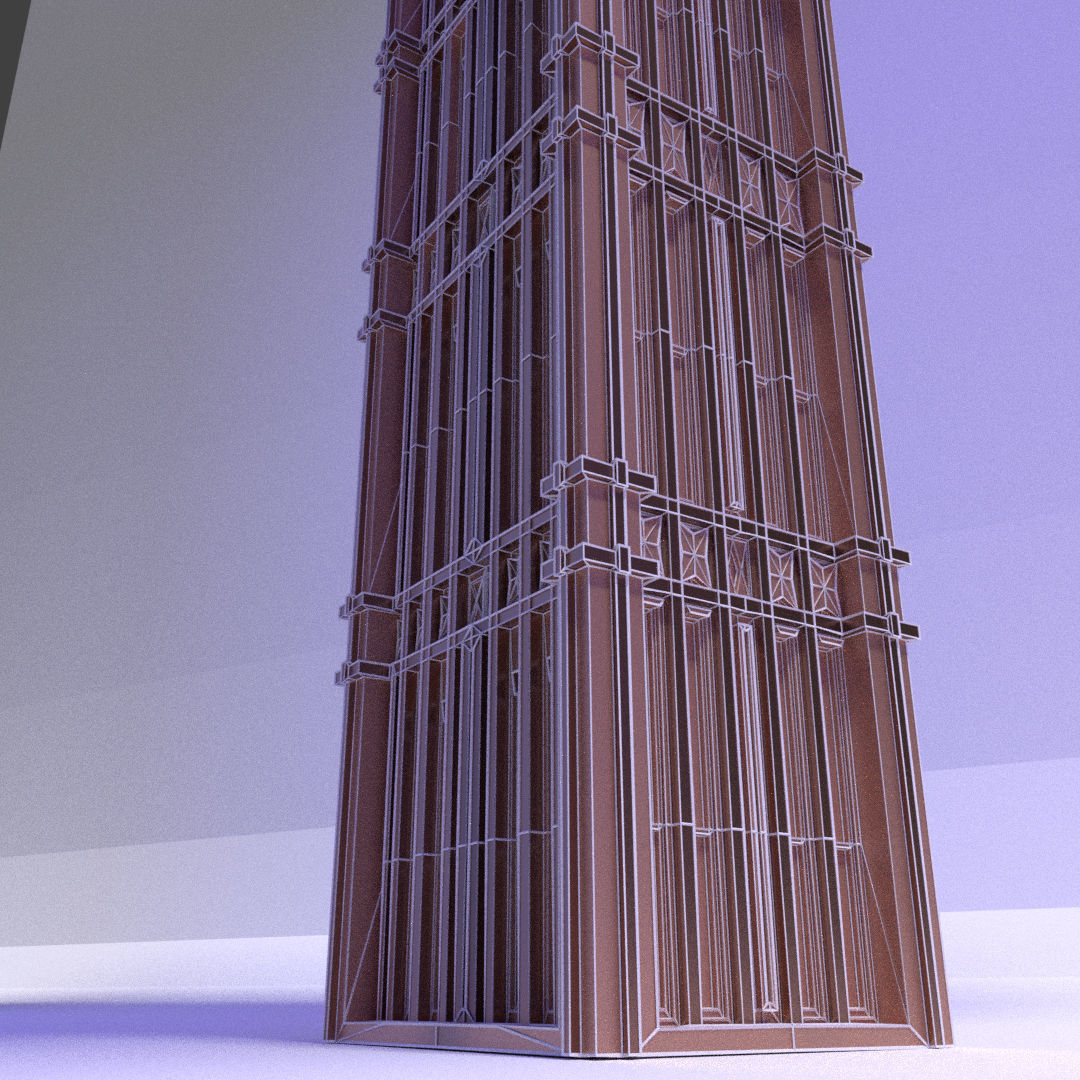 Big Ben London Low-poly 3D model_8