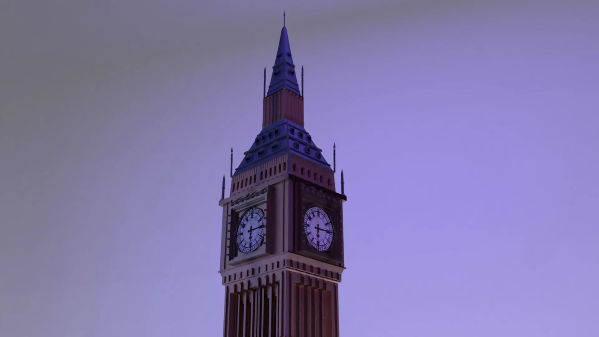 Big Ben London Low-poly 3D model_0