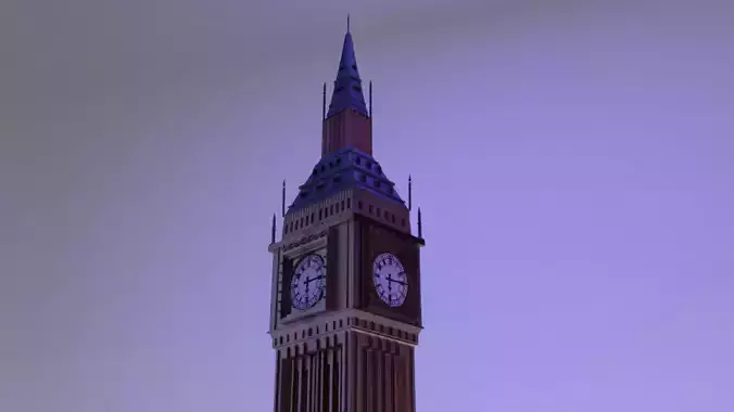 Big Ben London Low-poly 3D model