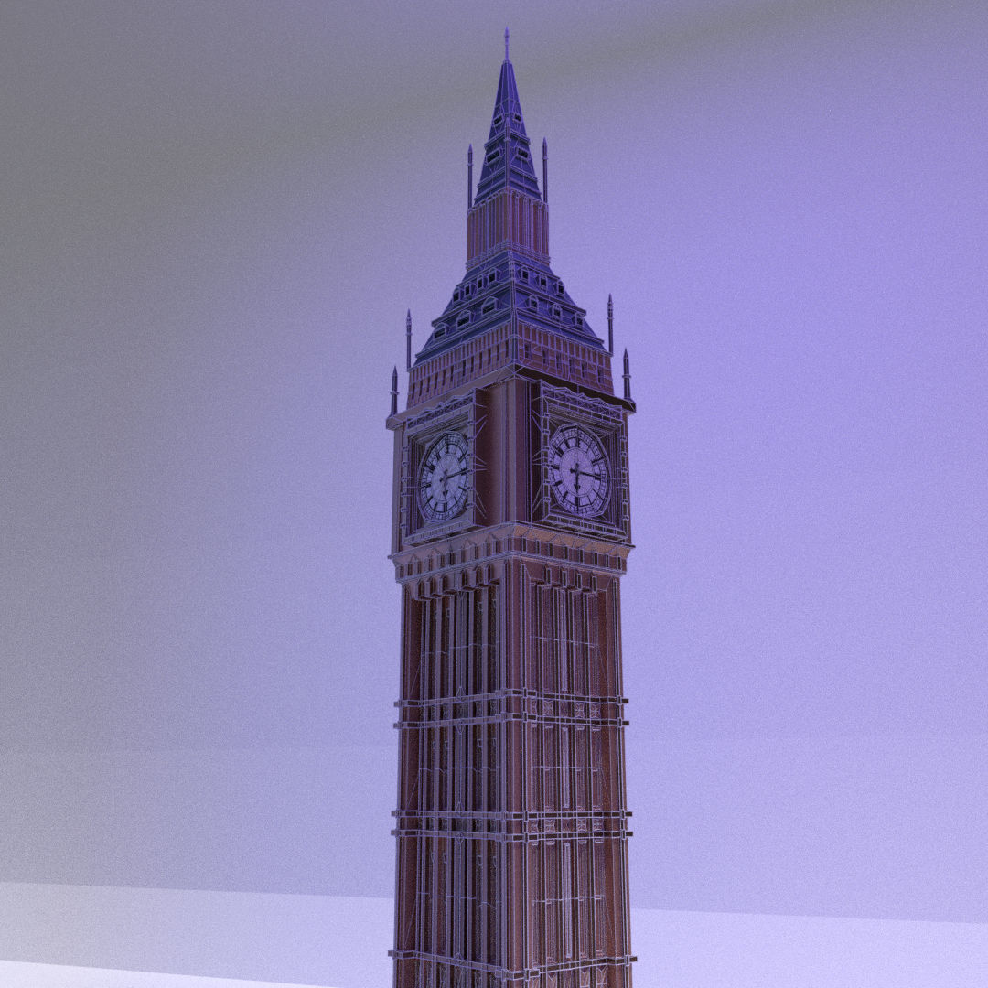 Big Ben London Low-poly 3D model_9