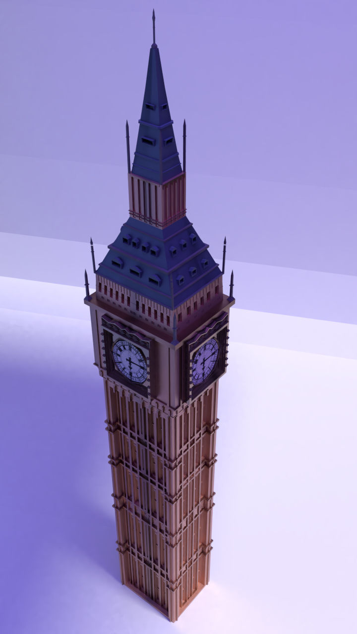 Big Ben London Low-poly 3D model_3
