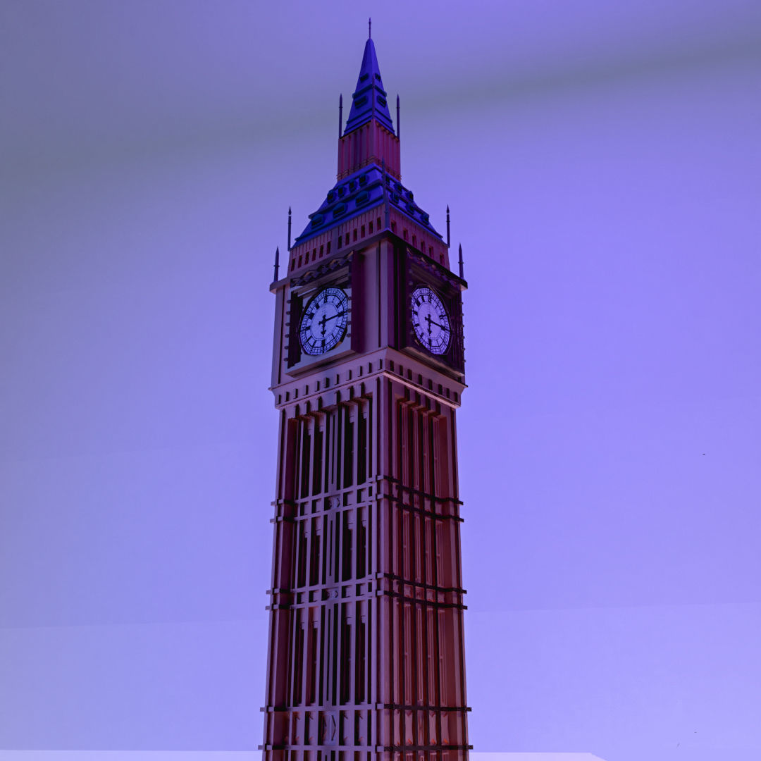Big Ben London Low-poly 3D model_4