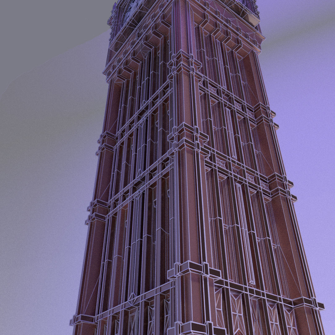 Big Ben London Low-poly 3D model_7