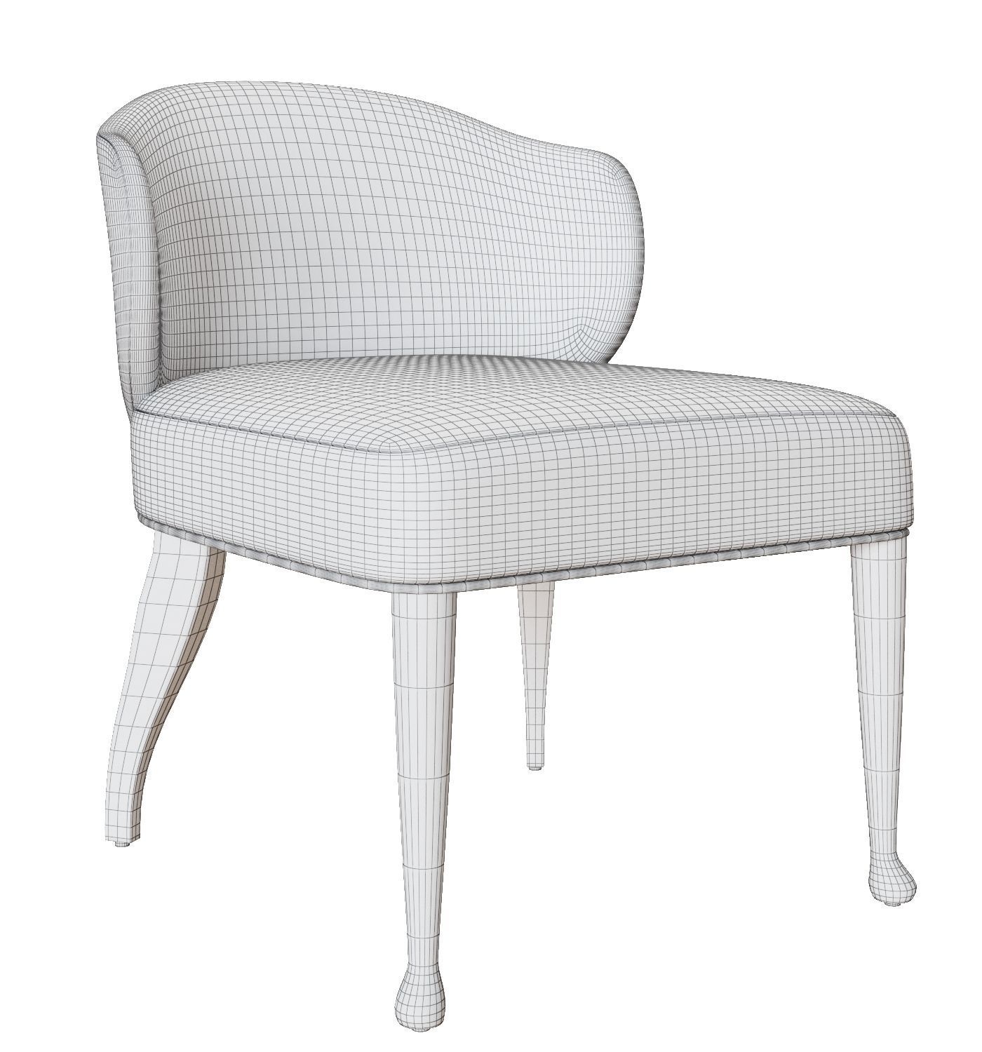 Silla tipo zapatilla de palacio 3D model_3