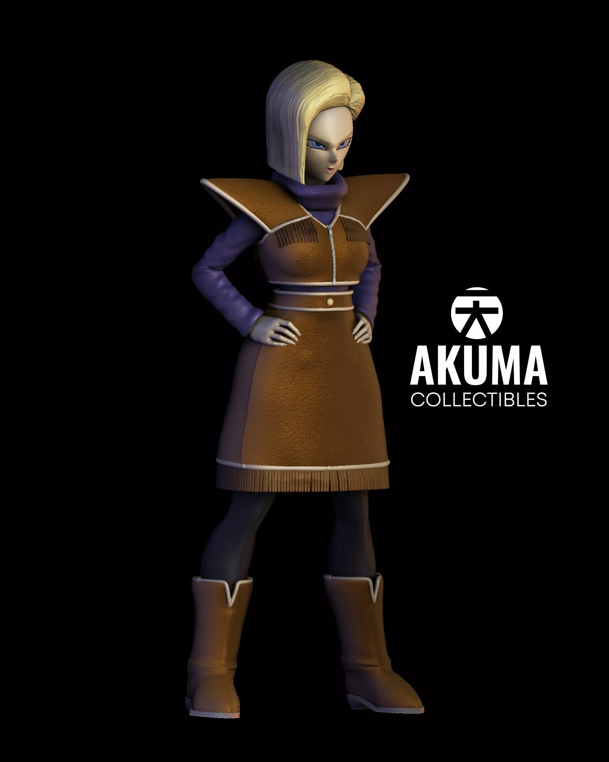 Dragon ball Z Android 18 CowGirl 3D print model_0