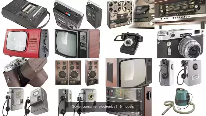 Soviet consumer electronics 3D Model Collection