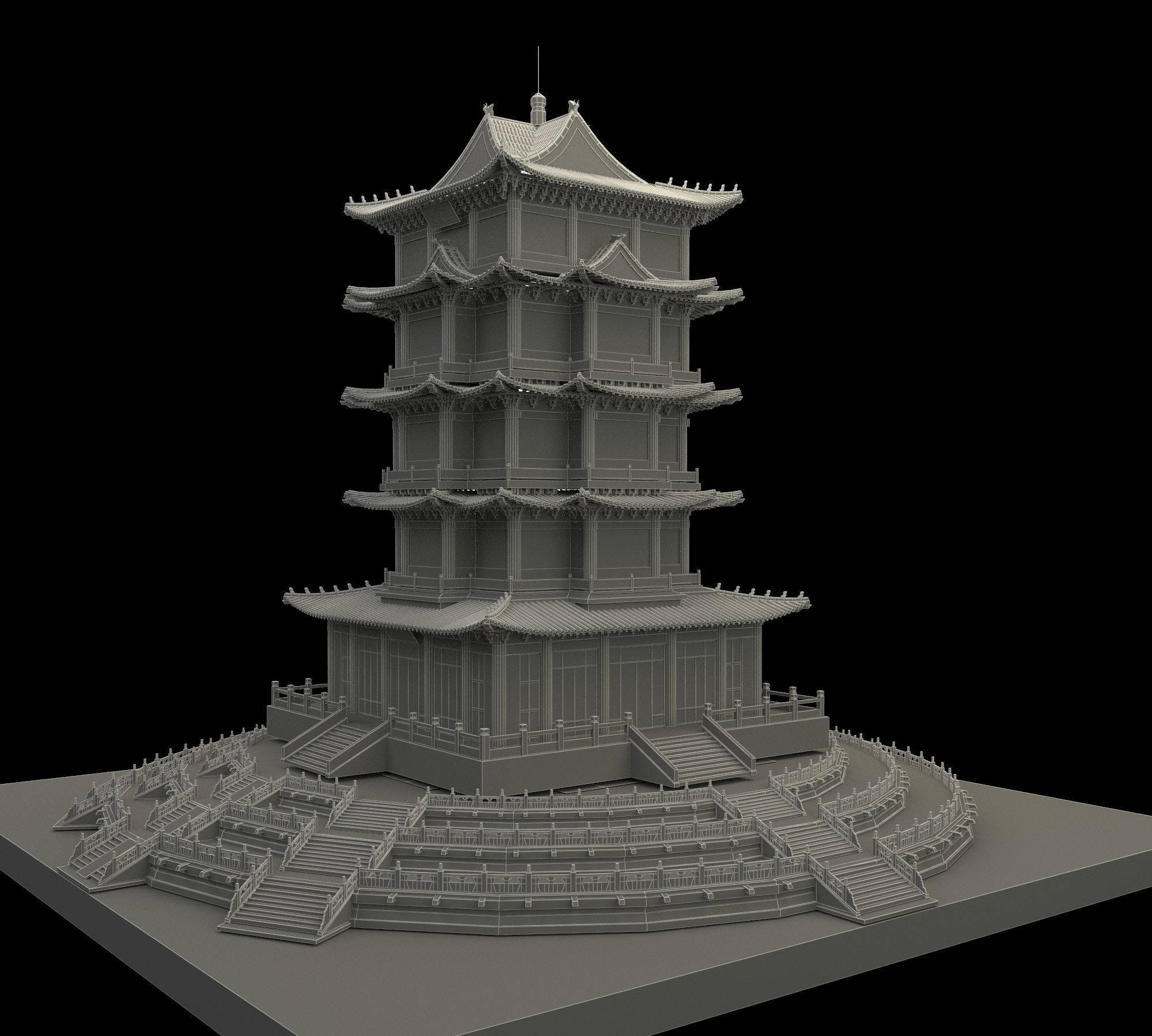 Chinese ancient  house   3D model_6