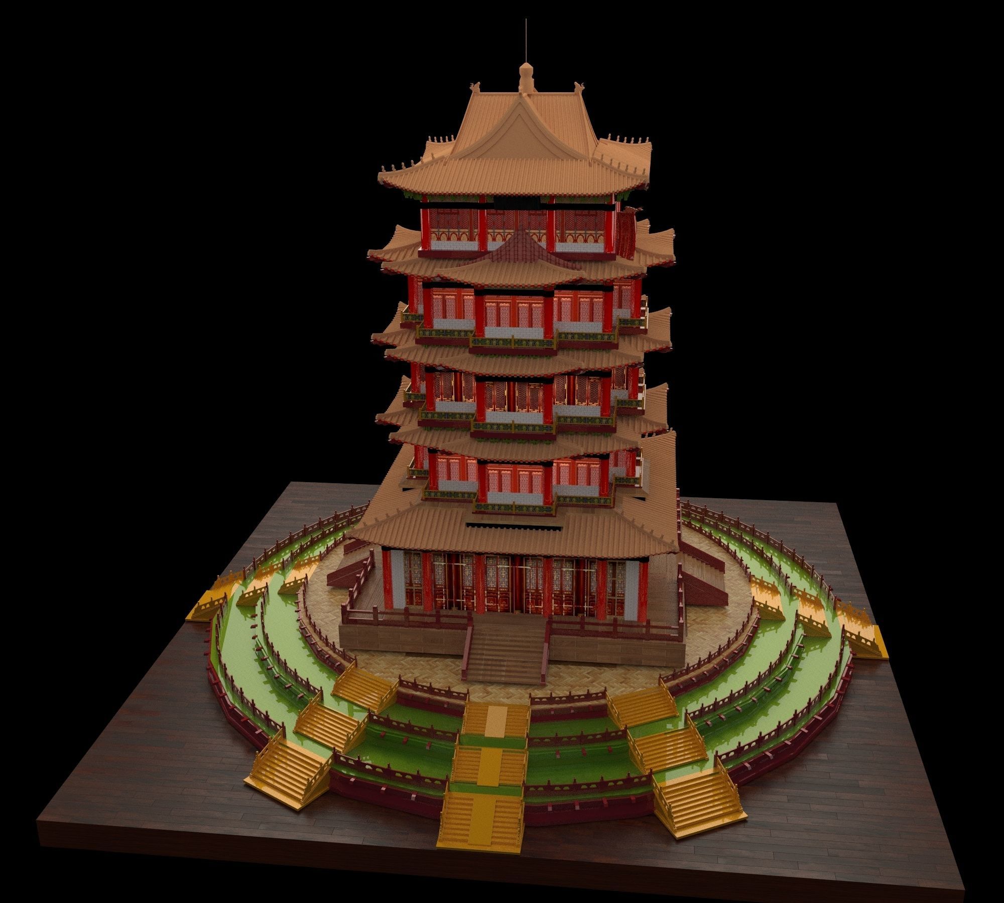 Chinese ancient  house   3D model_1