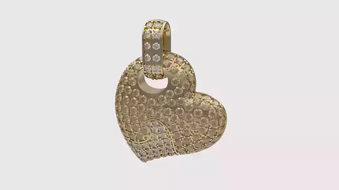 Luxurious Heart-Shaped Pendant JDBCo 3D print model
