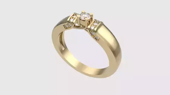 Contemporary Solitaire Ring Design JDBCo 3D print model