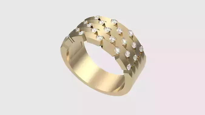 Contemporary Geometric Diamond Ring JDBCo 3D print model