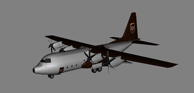 Cargo Plane UPS Cargo Plane Low-poly 3D model