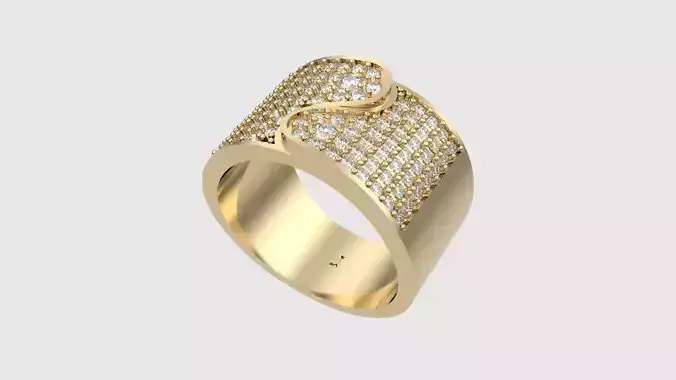 Luxury Pave Set Wide Band Ring JDBCo 3D print model