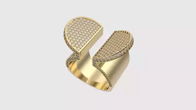 Stylish Pave Set Wide Band Ring JDBCo 3D print model