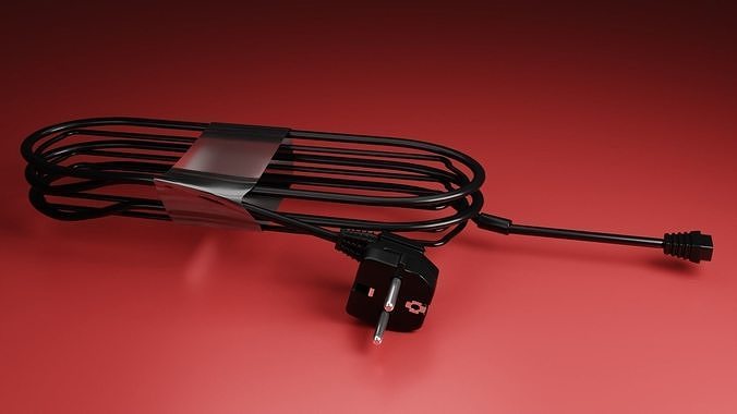 Electric power cable Free 3D model
