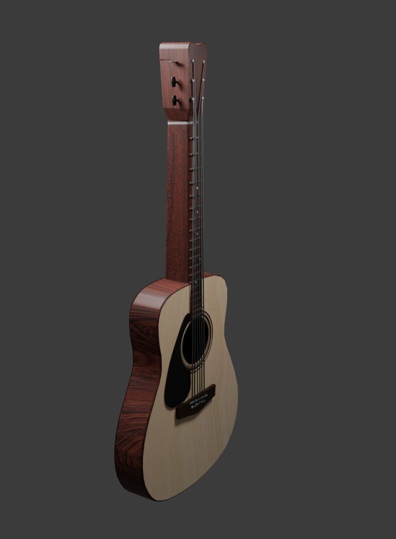 Acoustic guitar Yamaha F310 Low-poly 3D model_1