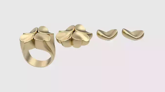 Floral Heart Ring JDBCo 3D print model