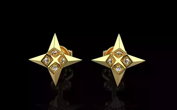 Star stud earring model 829