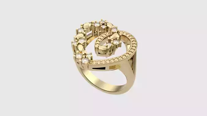 Artistic Multi-Gemstone Ring JDBCo 3D print model