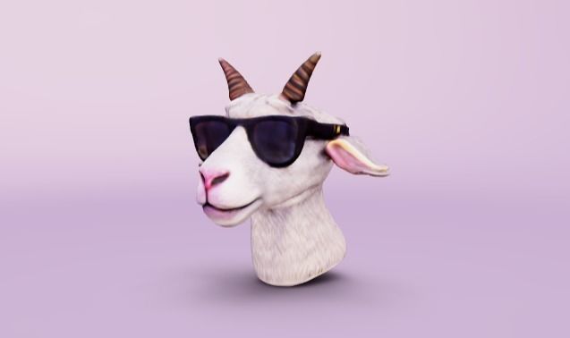Goat with Sunglasses 3D print model_2
