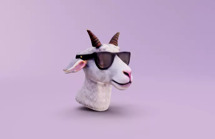 Goat with Sunglasses 3D print model_0