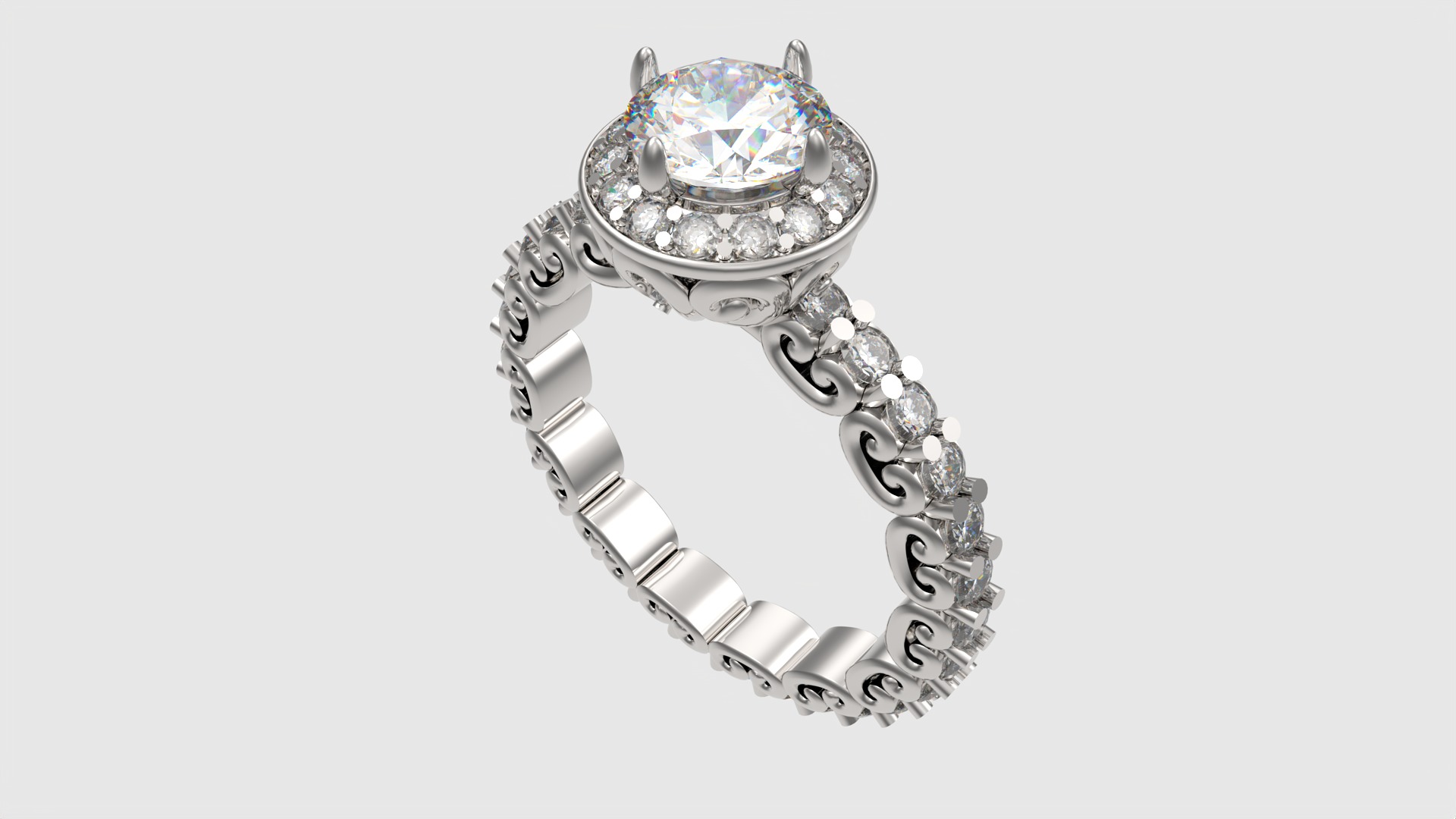 Ornate Filigree Engagement Ring JDBCo 3D print model_40