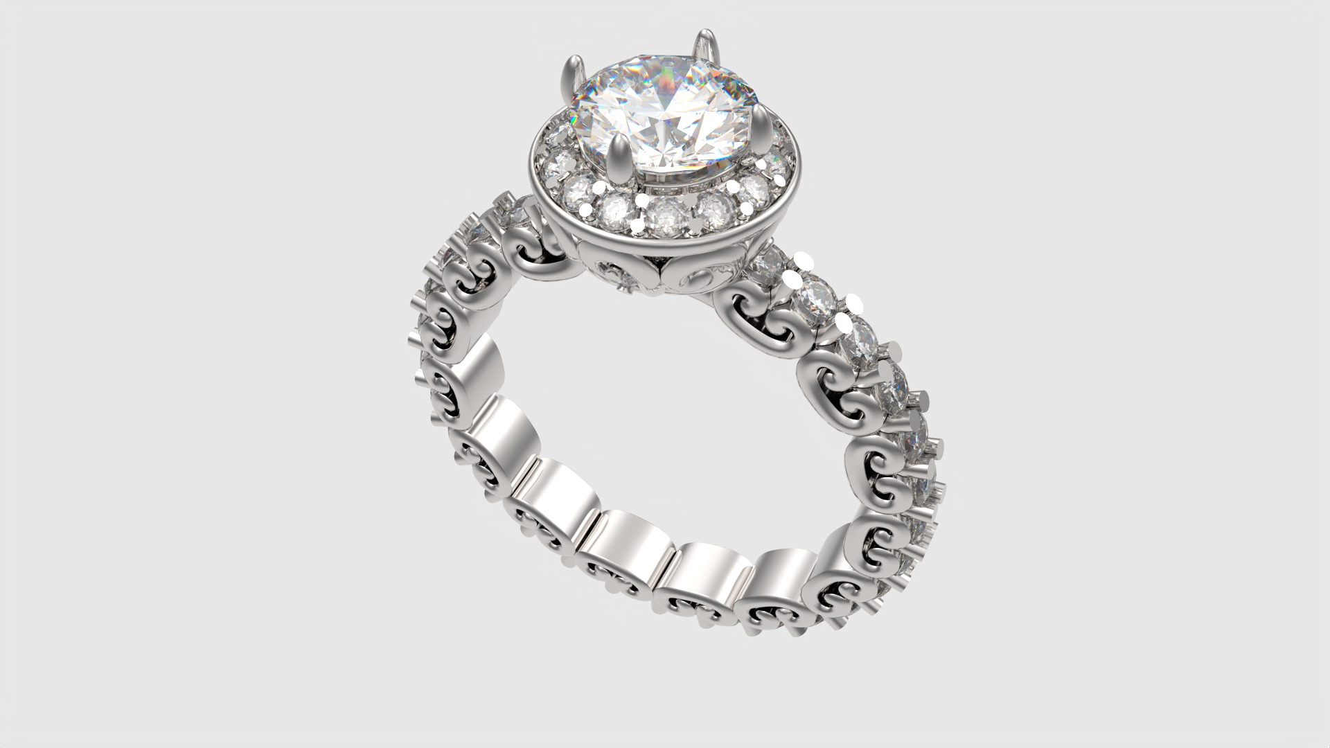 Ornate Filigree Engagement Ring JDBCo 3D print model_17