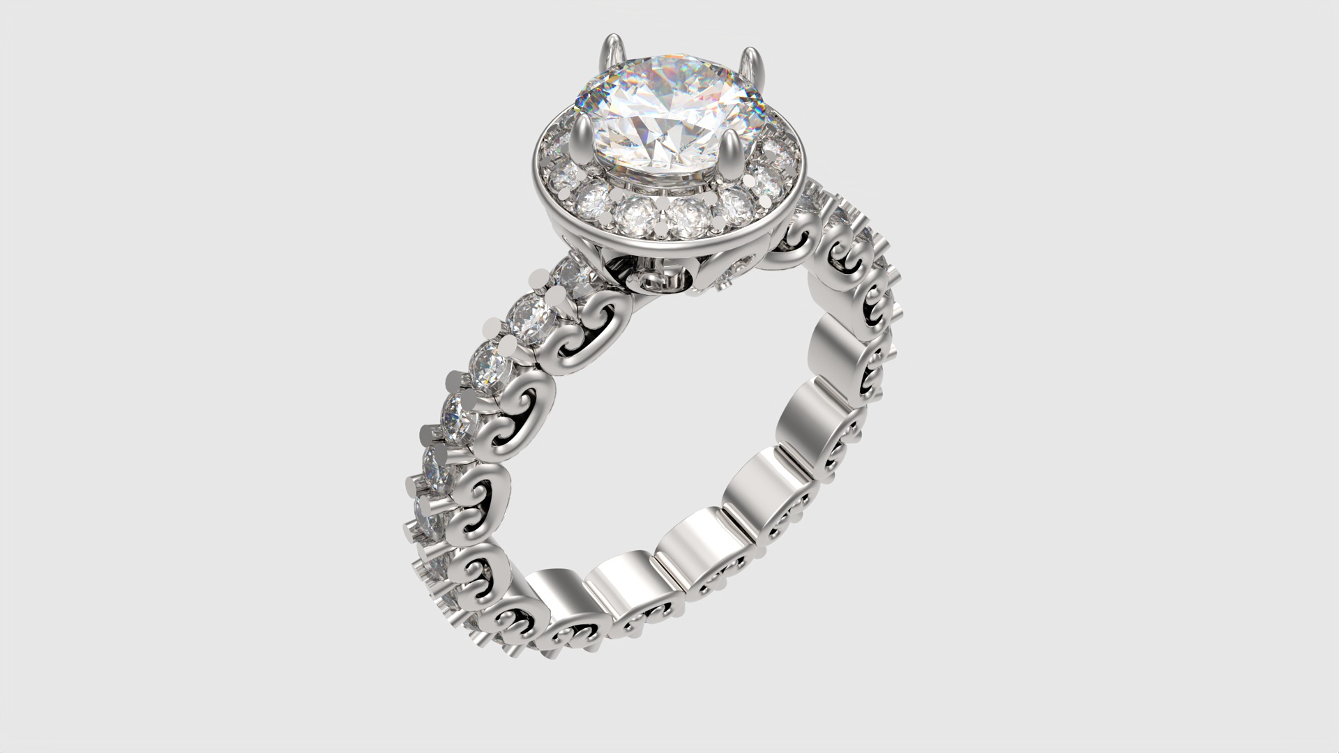 Ornate Filigree Engagement Ring JDBCo 3D print model_33