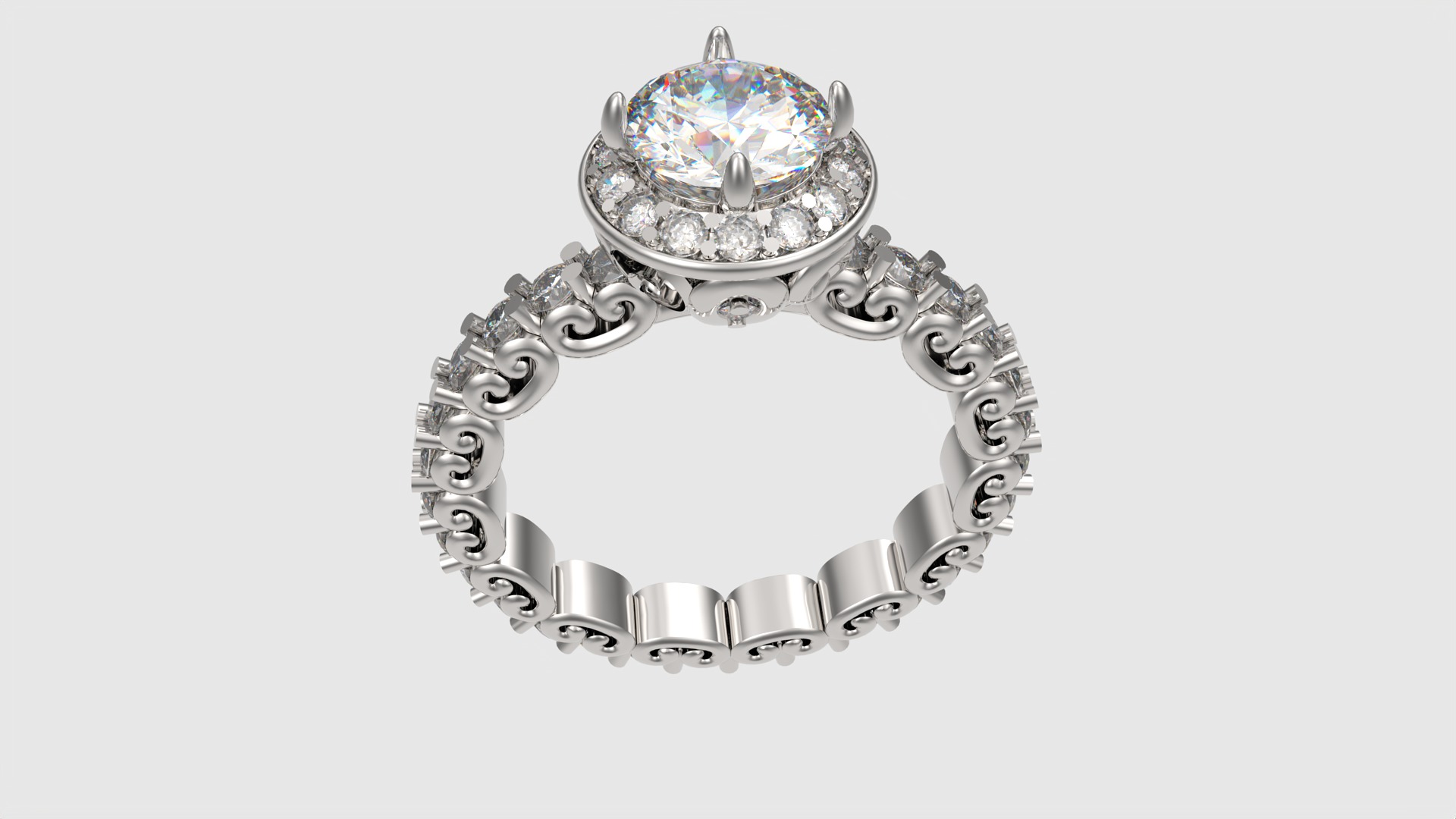 Ornate Filigree Engagement Ring JDBCo 3D print model_31