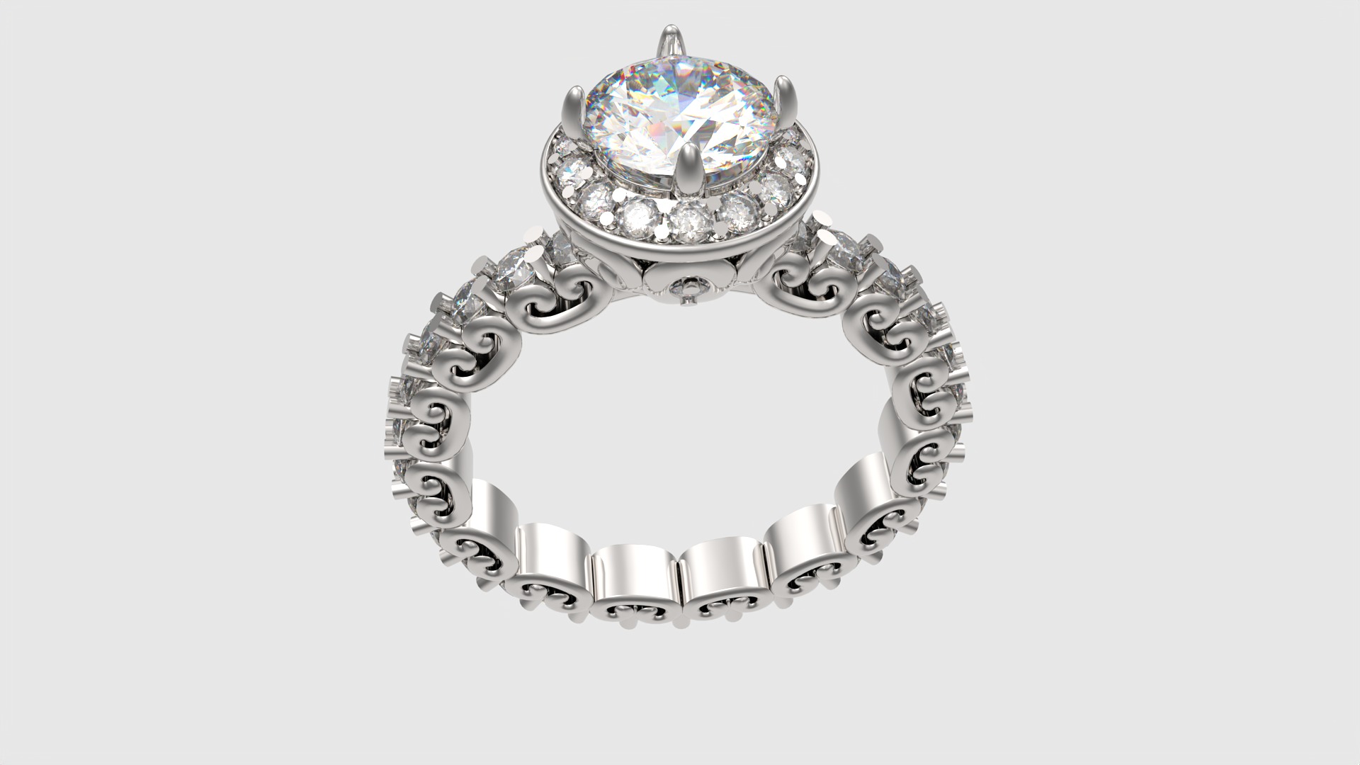 Ornate Filigree Engagement Ring JDBCo 3D print model_19