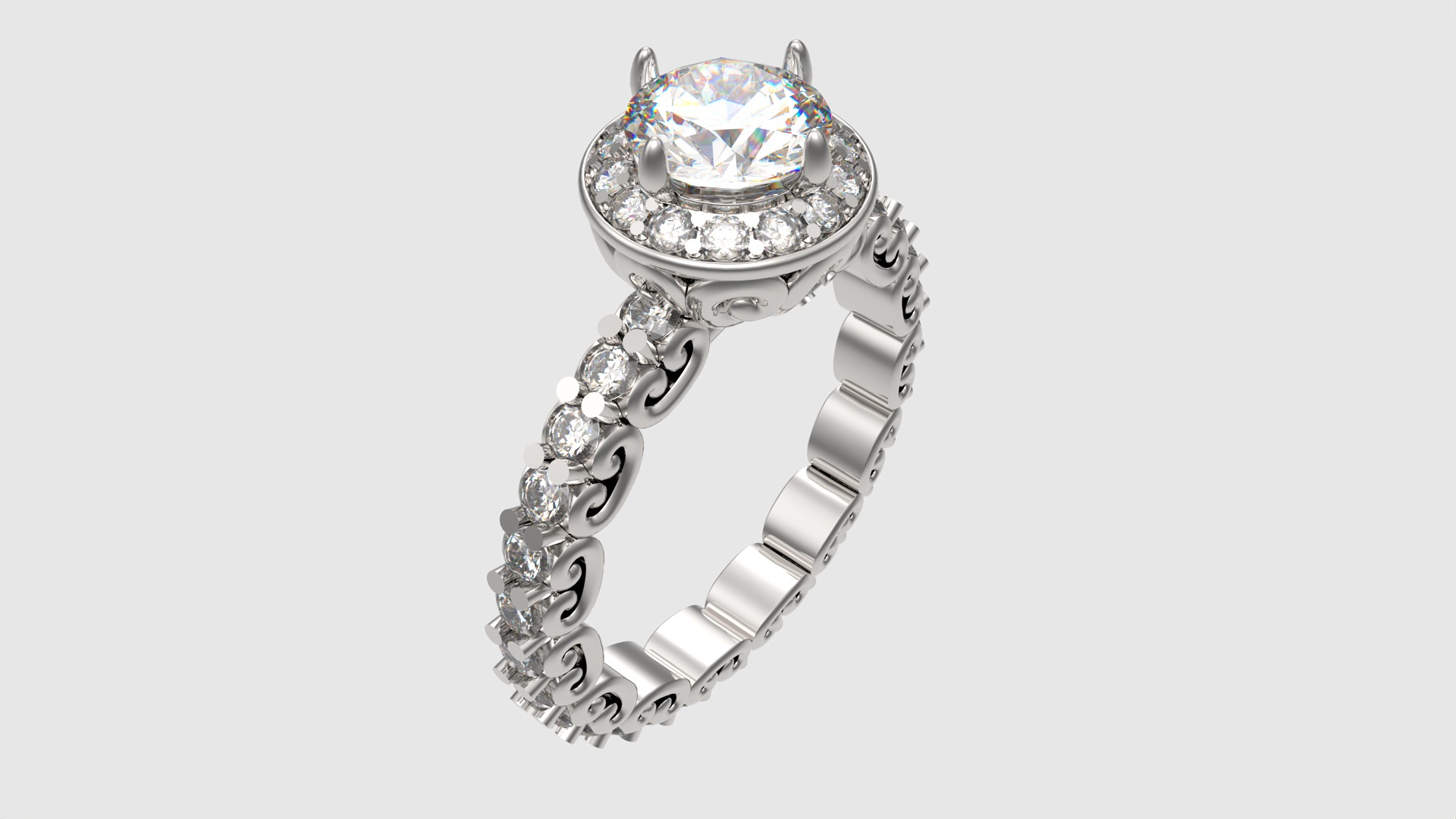 Ornate Filigree Engagement Ring JDBCo 3D print model_22