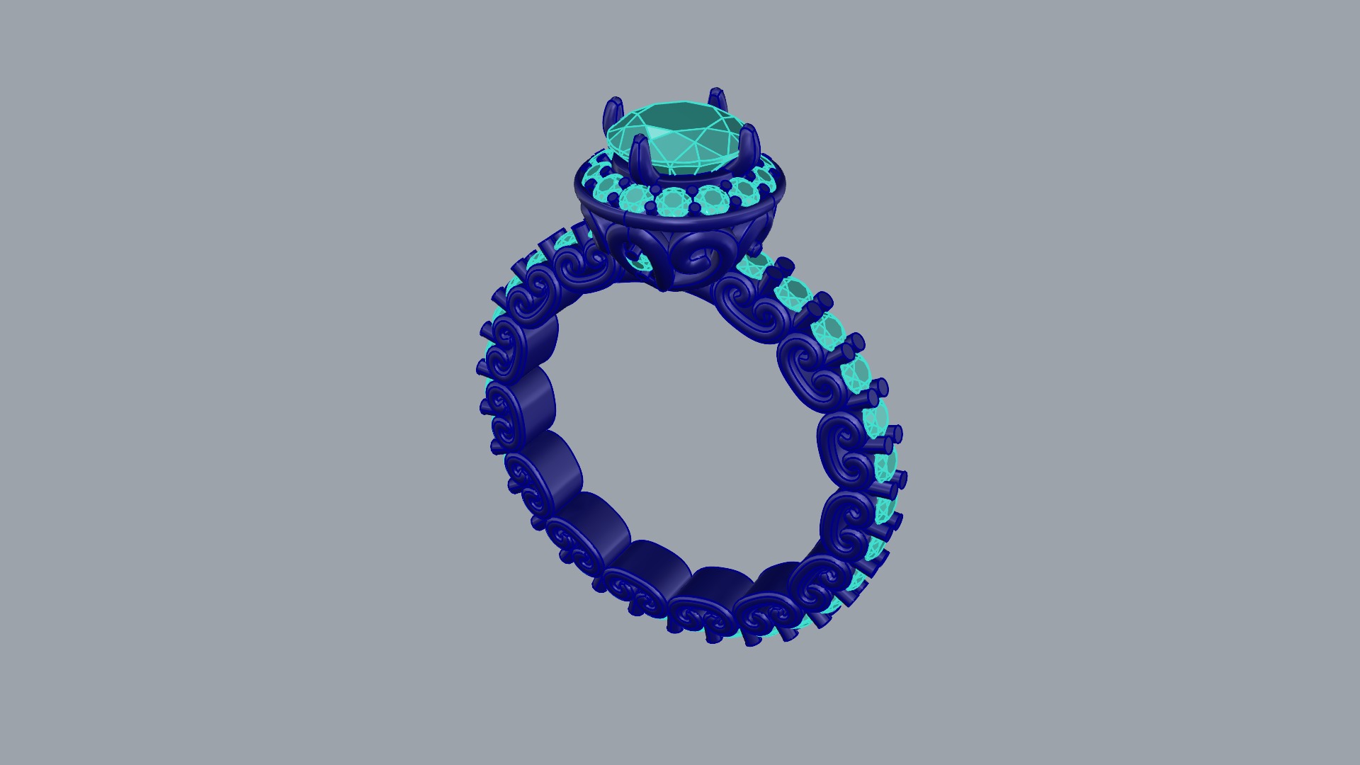 Ornate Filigree Engagement Ring JDBCo 3D print model_4