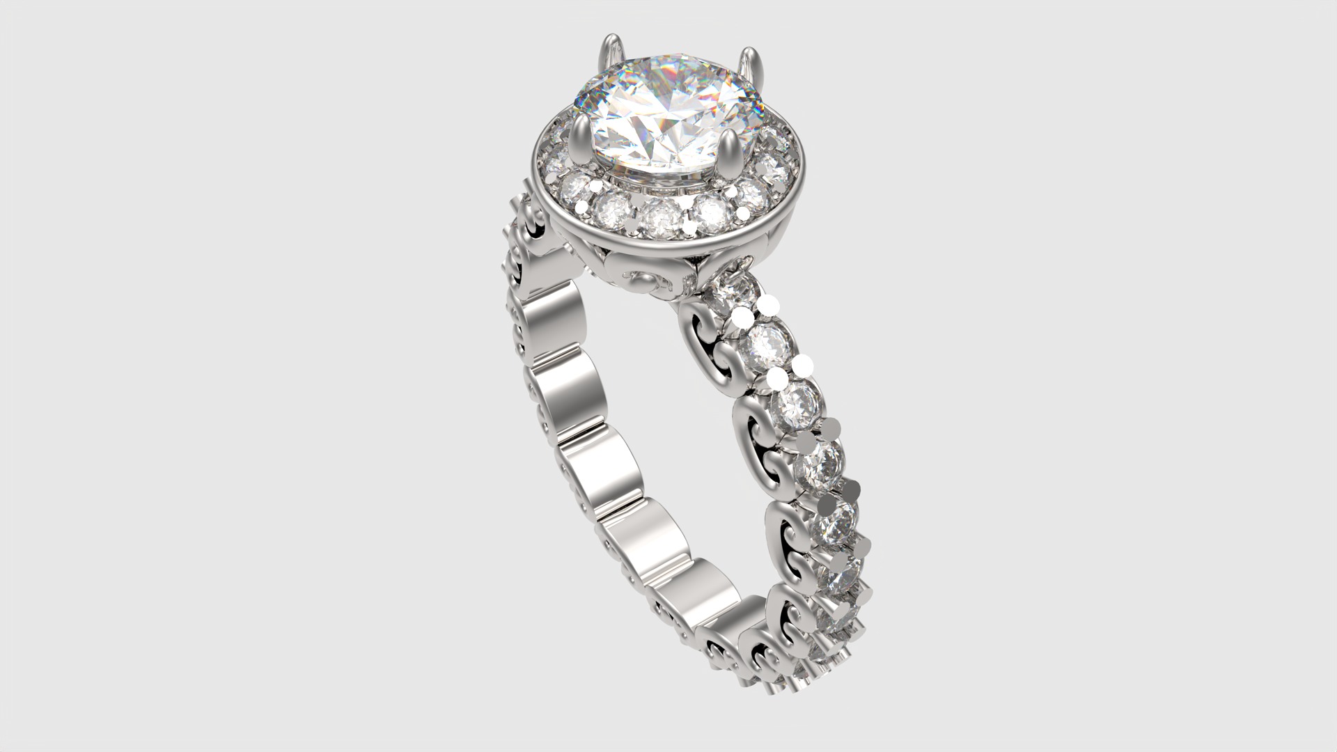 Ornate Filigree Engagement Ring JDBCo 3D print model_27