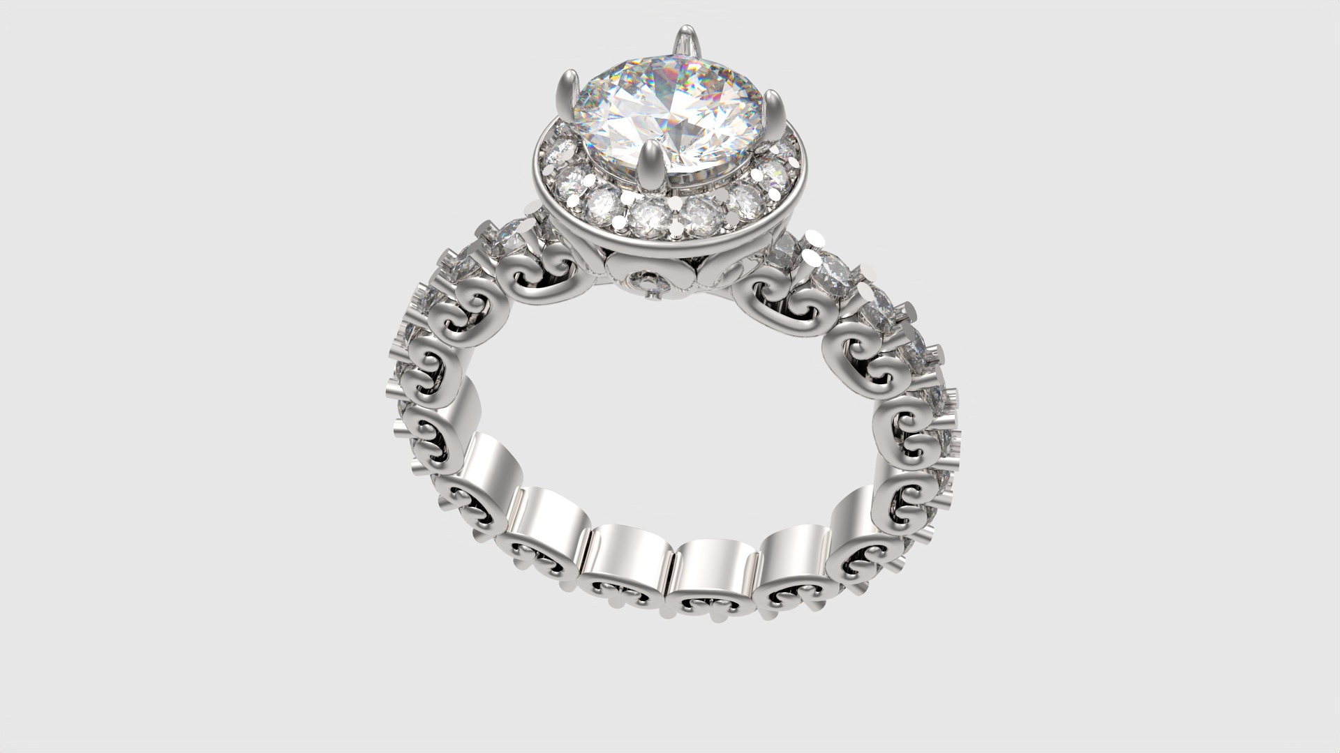 Ornate Filigree Engagement Ring JDBCo 3D print model_18