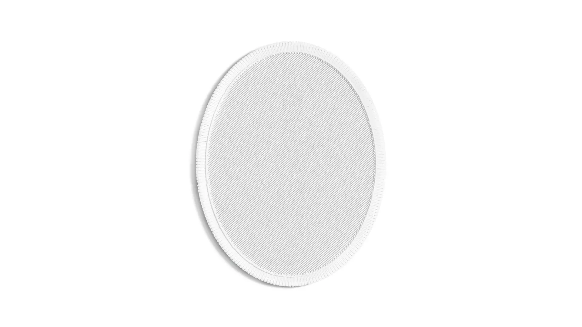 White Oval Embroidered Patch - lying embroidery ellipse badge 3D model