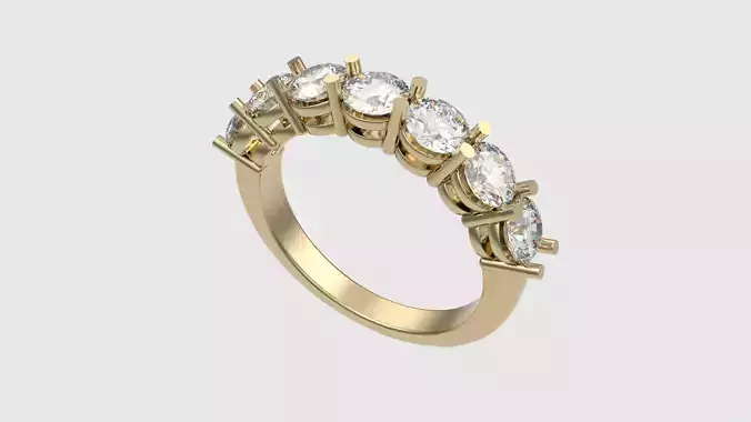 Multi-Stone Linear Engagement Ring JDBCo 3D print model