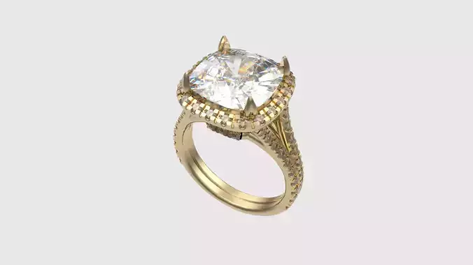 Luxury Halo Engagement Ring JDBCo 3D print model