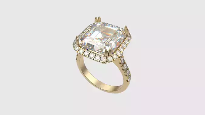 Green Gemstone Square Ring JDBCo 3D print model