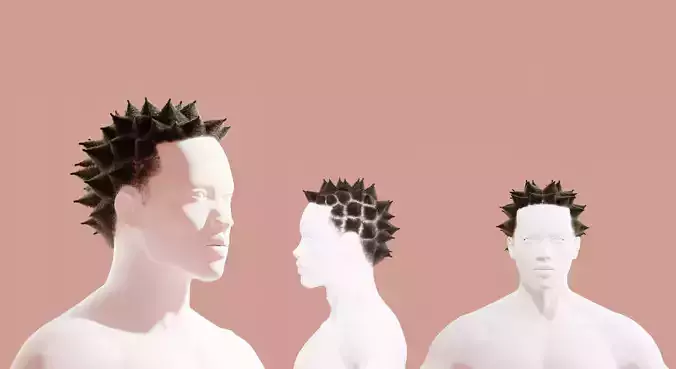 Afro Twist Hair 3D model