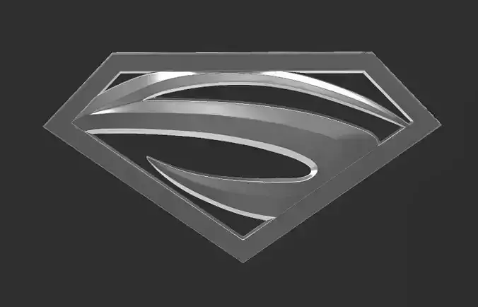 Tim Burton Superman Lives silver variant emblem 3D print model