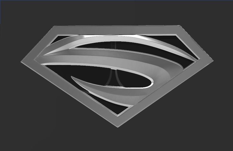 Tim Burton Superman Lives silver variant emblem 3D print model_2