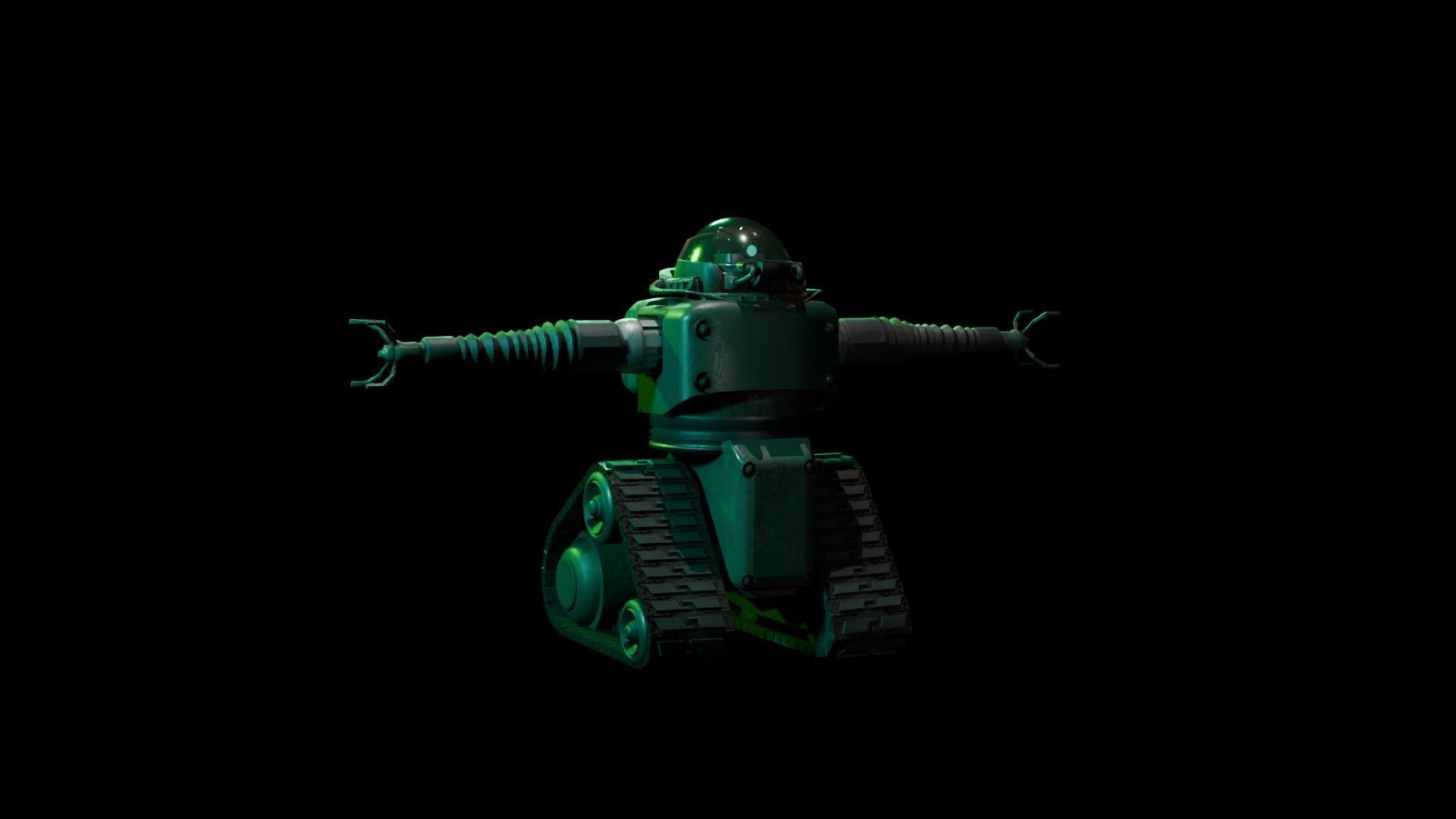 Robobrain FALLOUT 4K texture Low-poly 3D model_10