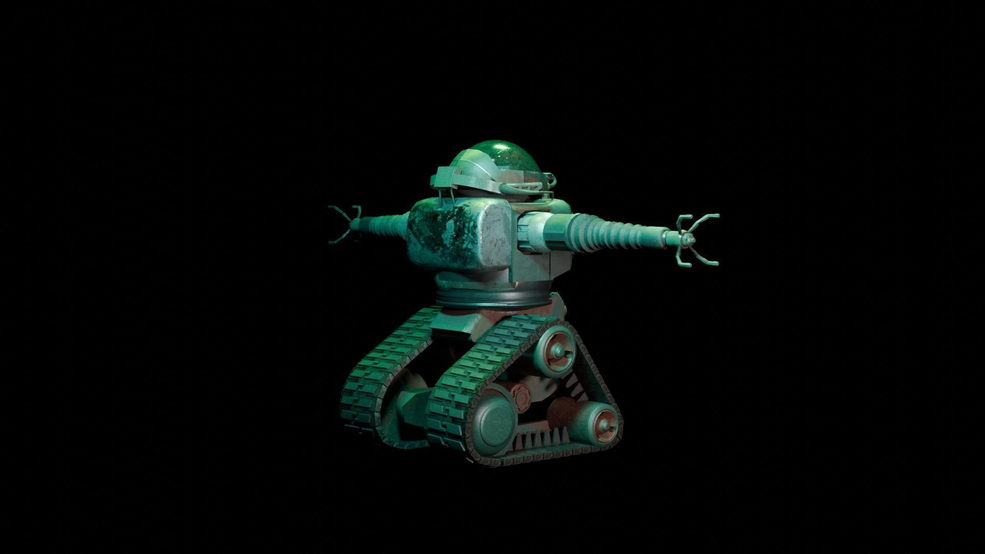 Robobrain FALLOUT 4K texture Low-poly 3D model_8